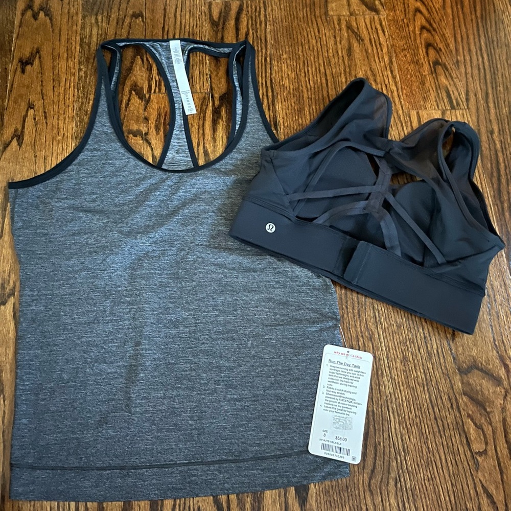 Lululemon Size 8 Tank Top & Crisscross Sports Bra